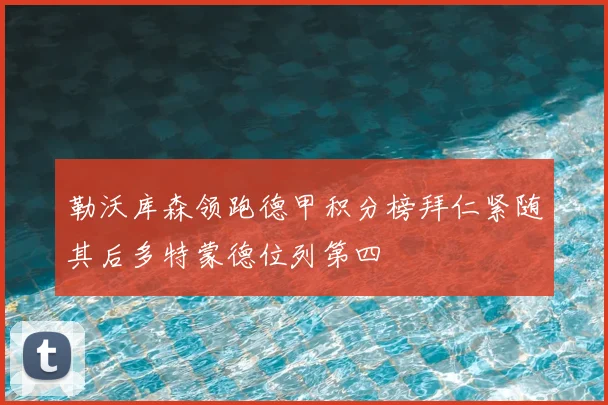 勒沃库森领跑德甲积分榜拜仁紧随其后多特蒙德位列第四